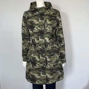 Nine West Mid-Length Camo Anorak Jacket